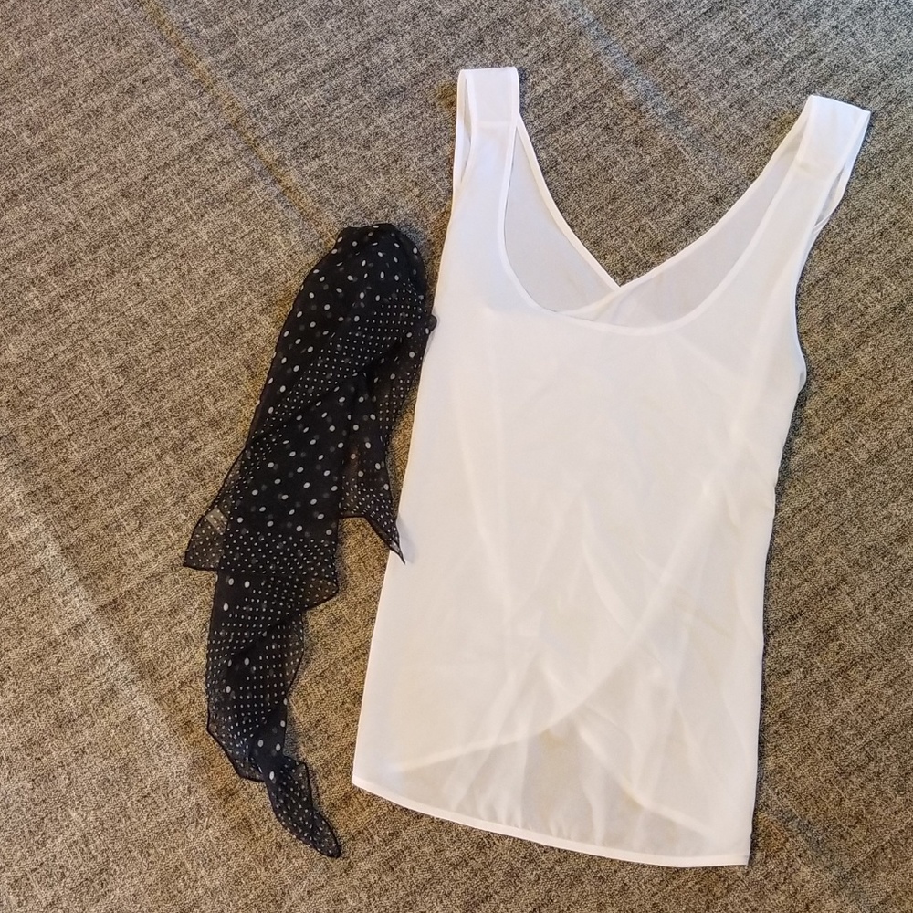 Tobi sheer open back top❤pure white